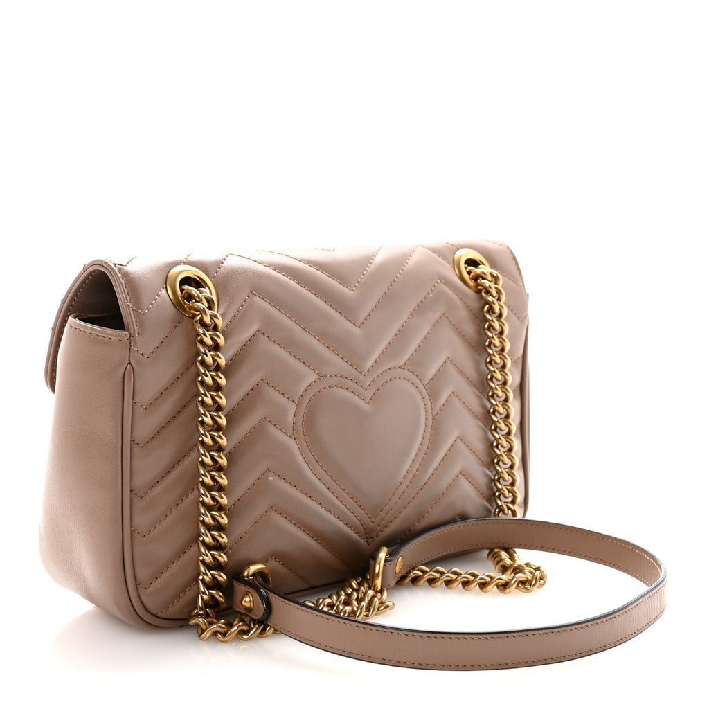 Calfskin Matelasse Small GG Marmont Shoulder Bag Porcelain Rose