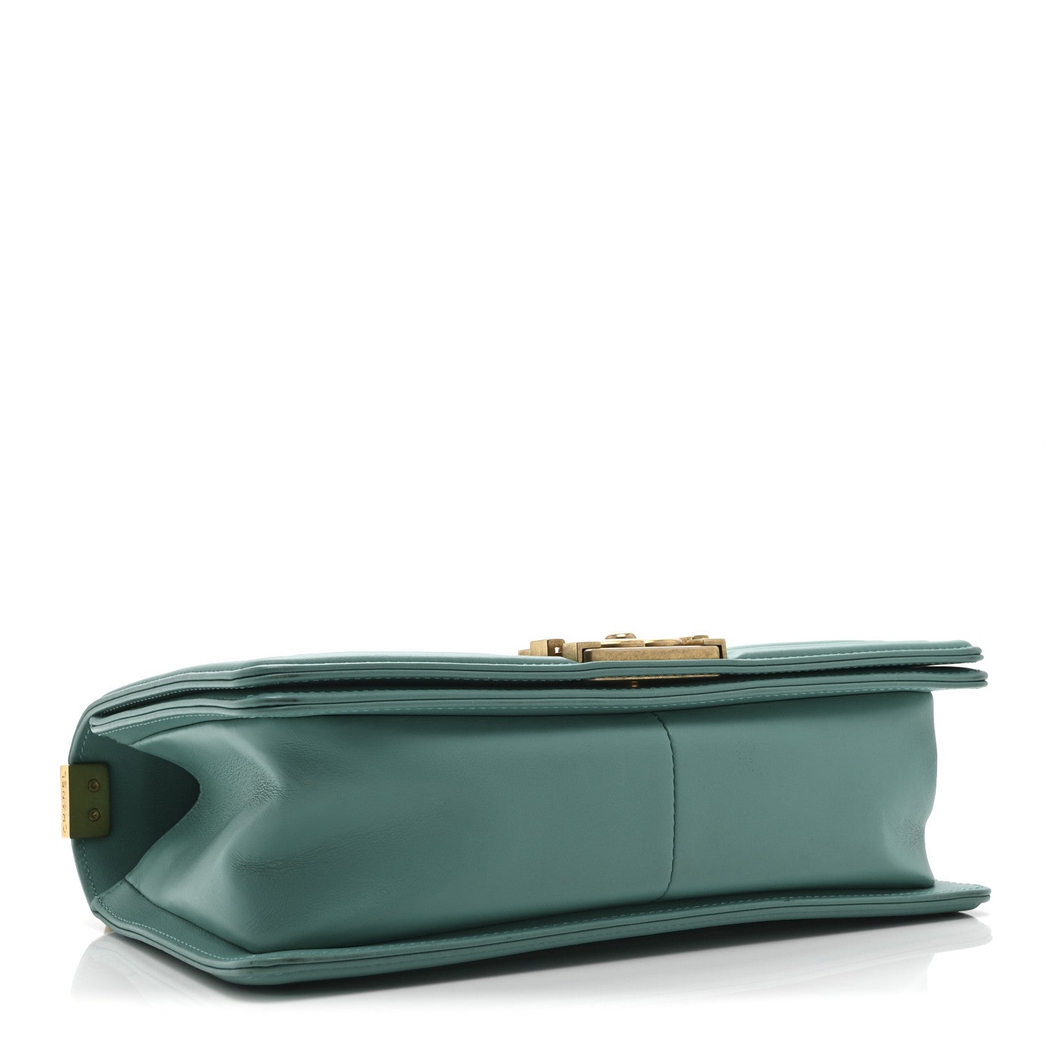 Lambskin Quilted Medium Boy Flap Green