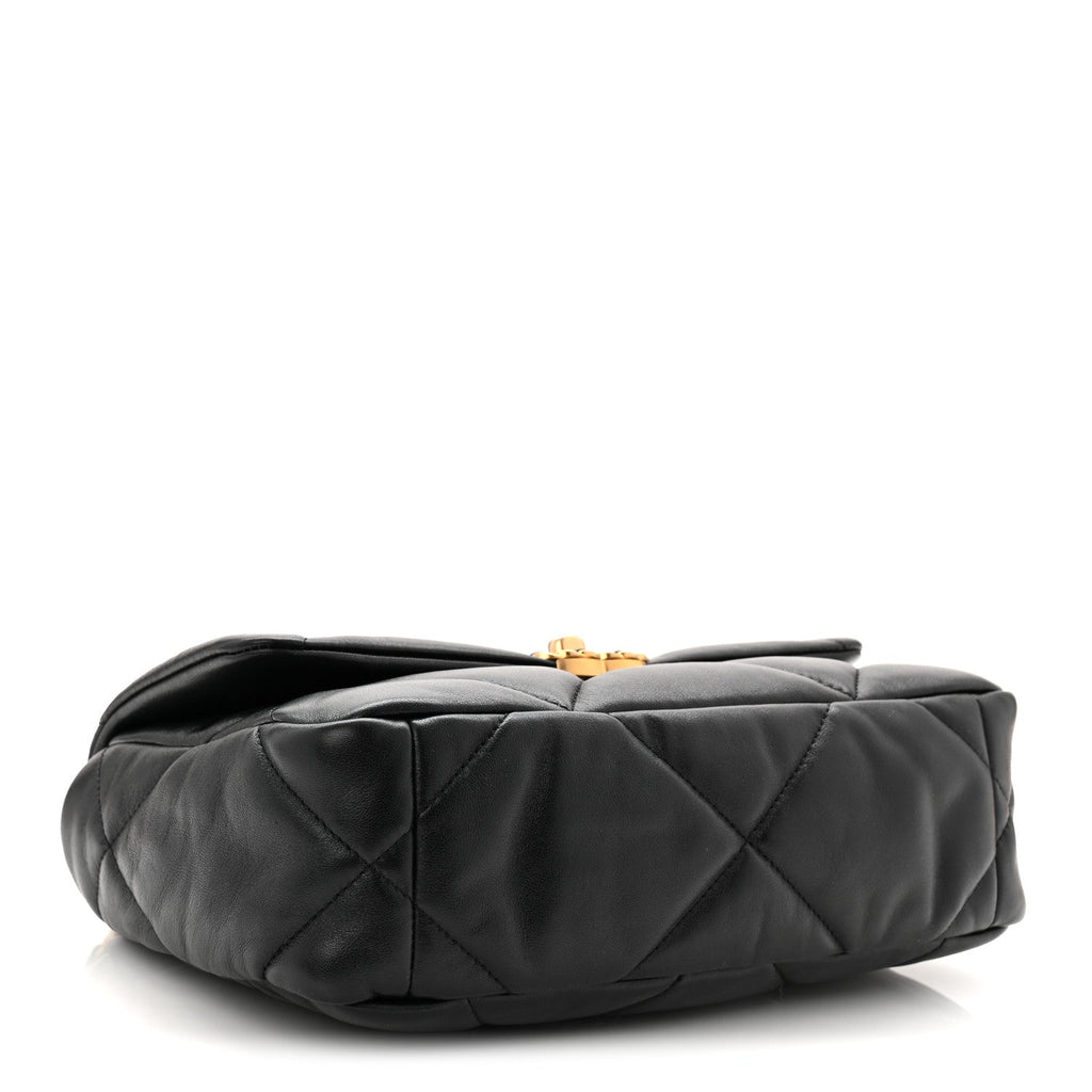 Lambskin Quilted Medium Chanel 19 Flap Black