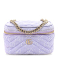 Denim GG Monogram Nano GG Marmont Vanity Bag Light Purple