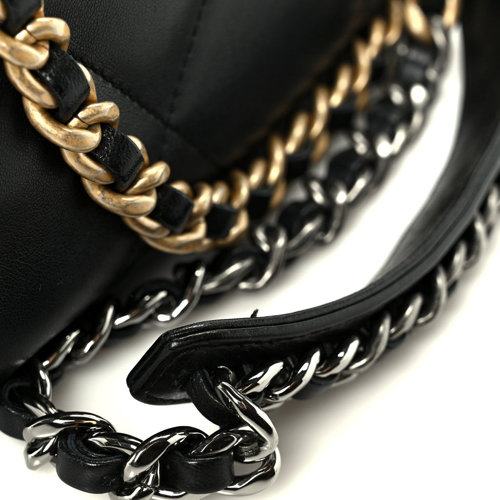 Lambskin Quilted Medium Chanel 19 Flap Black