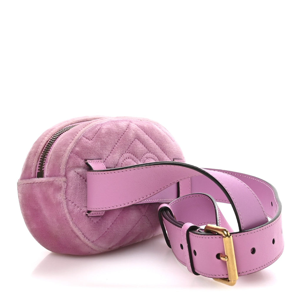 Velvet Matelasse Marquise Crystals GG Marmont Belt Bag 85 34 Malva