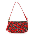 X UF Tufted Monogram Pochette Accessories Black Red