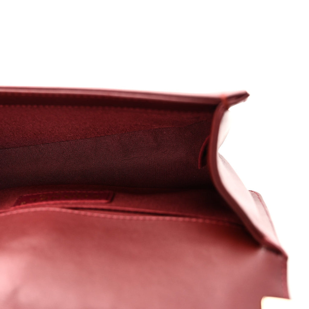 Lambskin Quilted Small Boy Flap Dark Red