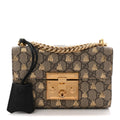 GG Supreme Monogram Bees Small Padlock Shoulder Bag Black