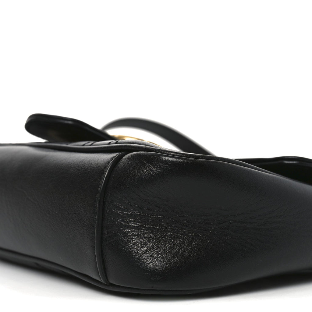 Calfskin Matelasse Mini GG Marmont Shoulder Bag Black