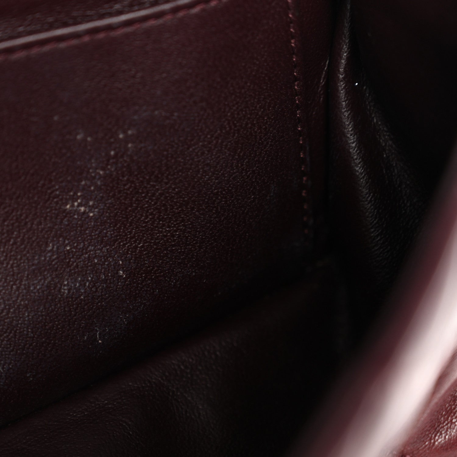 Lambskin Quilted Mini Rectangular Flap Burgundy