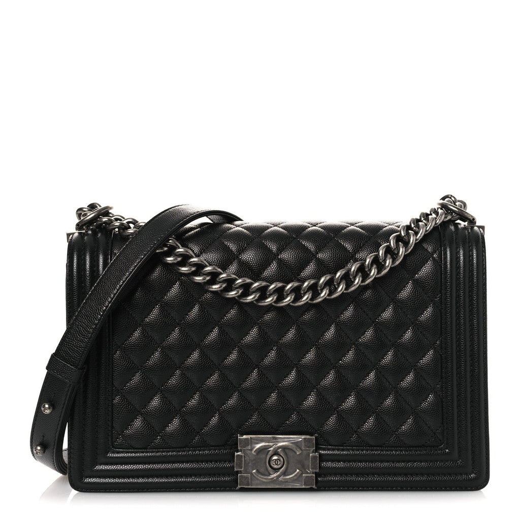 Caviar Quilted New Medium Boy Flap Black