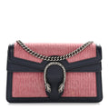 Lanzo Stretch Cord Azalea Calfskin Super Mini Dionysus Shoulder Bag Pink Blue