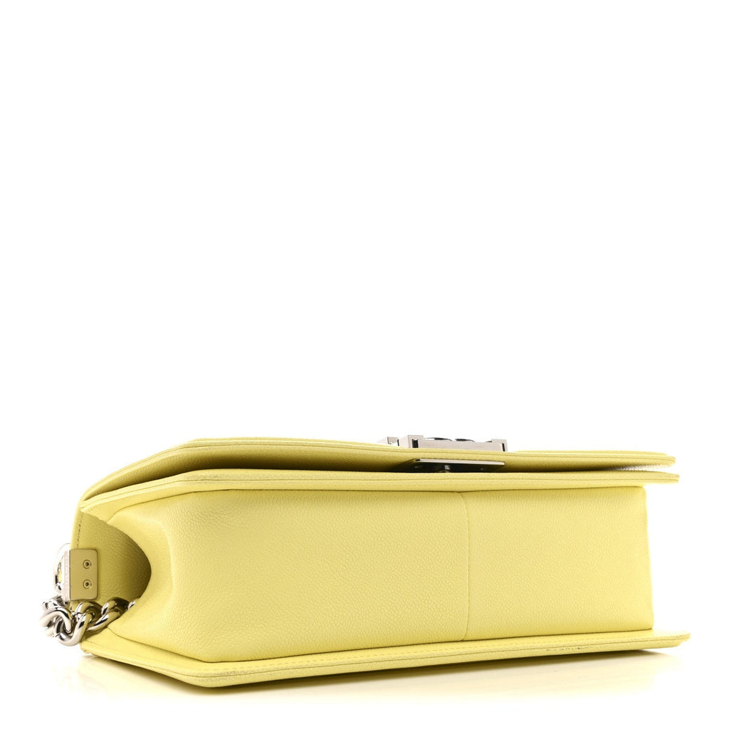 Caviar Quilted Medium Boy Flap Yellow
