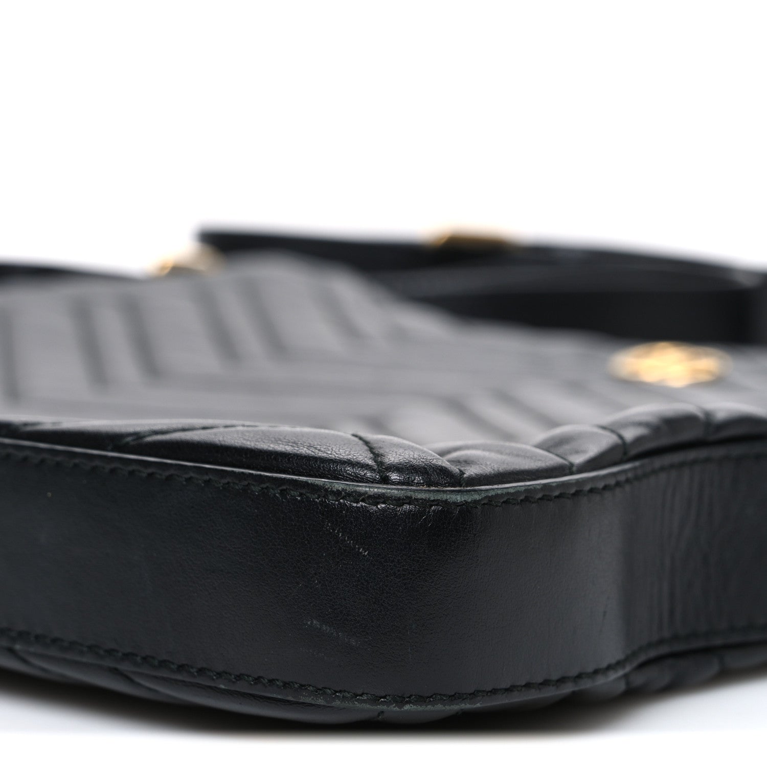 Calfskin Matelasse GG Marmont Flat Messenger Bag Black
