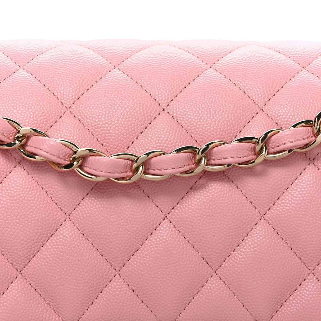 Caviar Quilted Jumbo Double Flap Pink