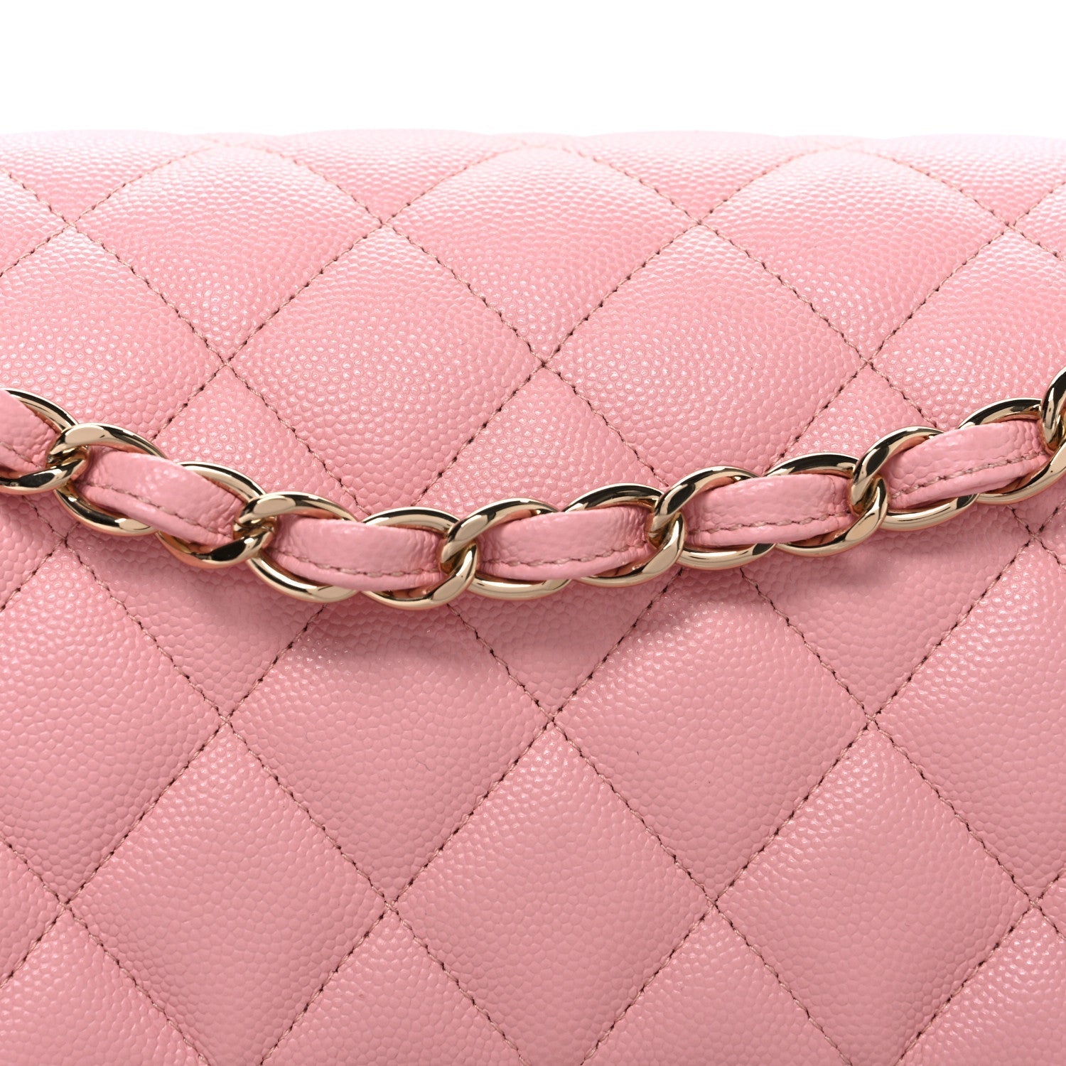 Caviar Quilted Jumbo Double Flap Pink