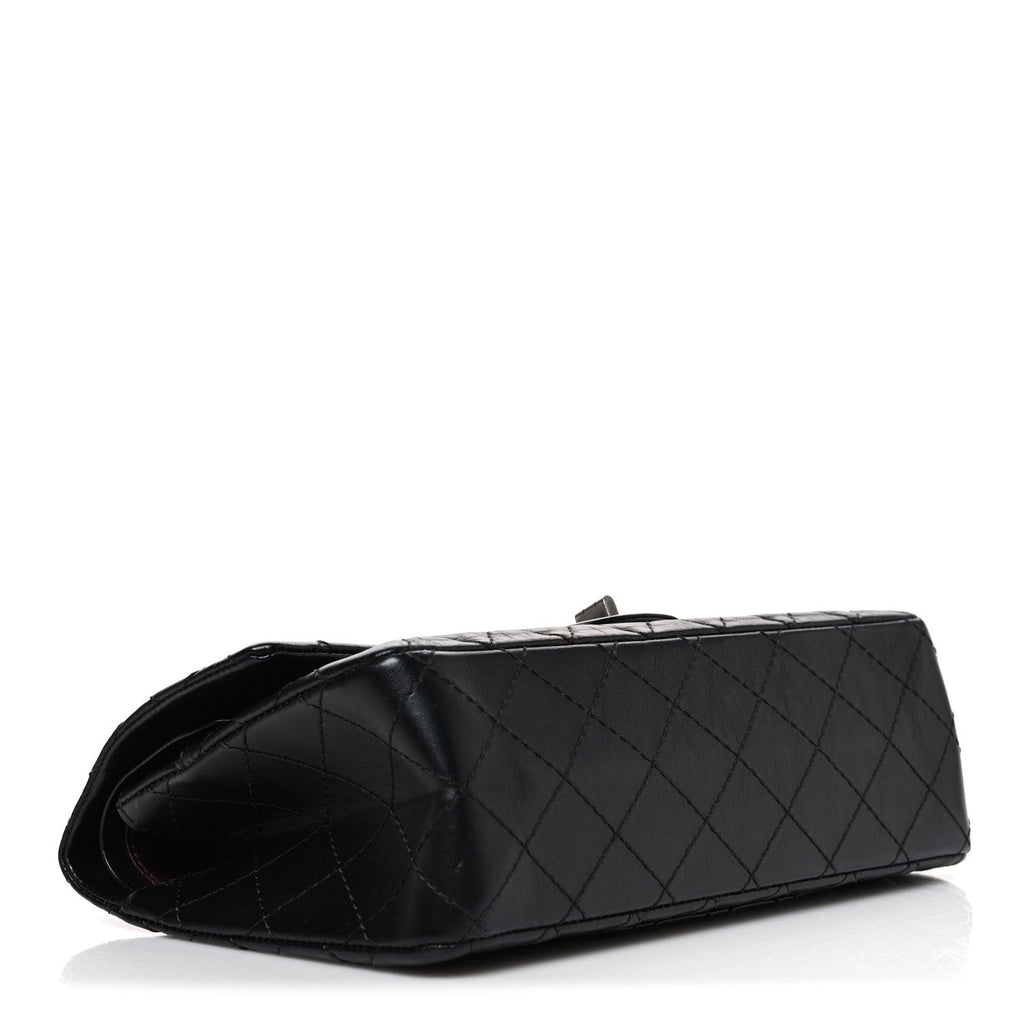 Aged Calfskin Quilted 2.55 Reissue 225 Flap Black