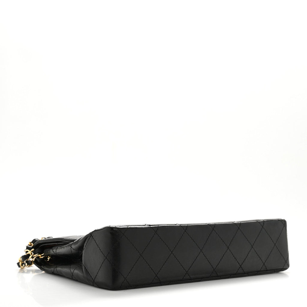 Lambskin Medium Double Flap Black