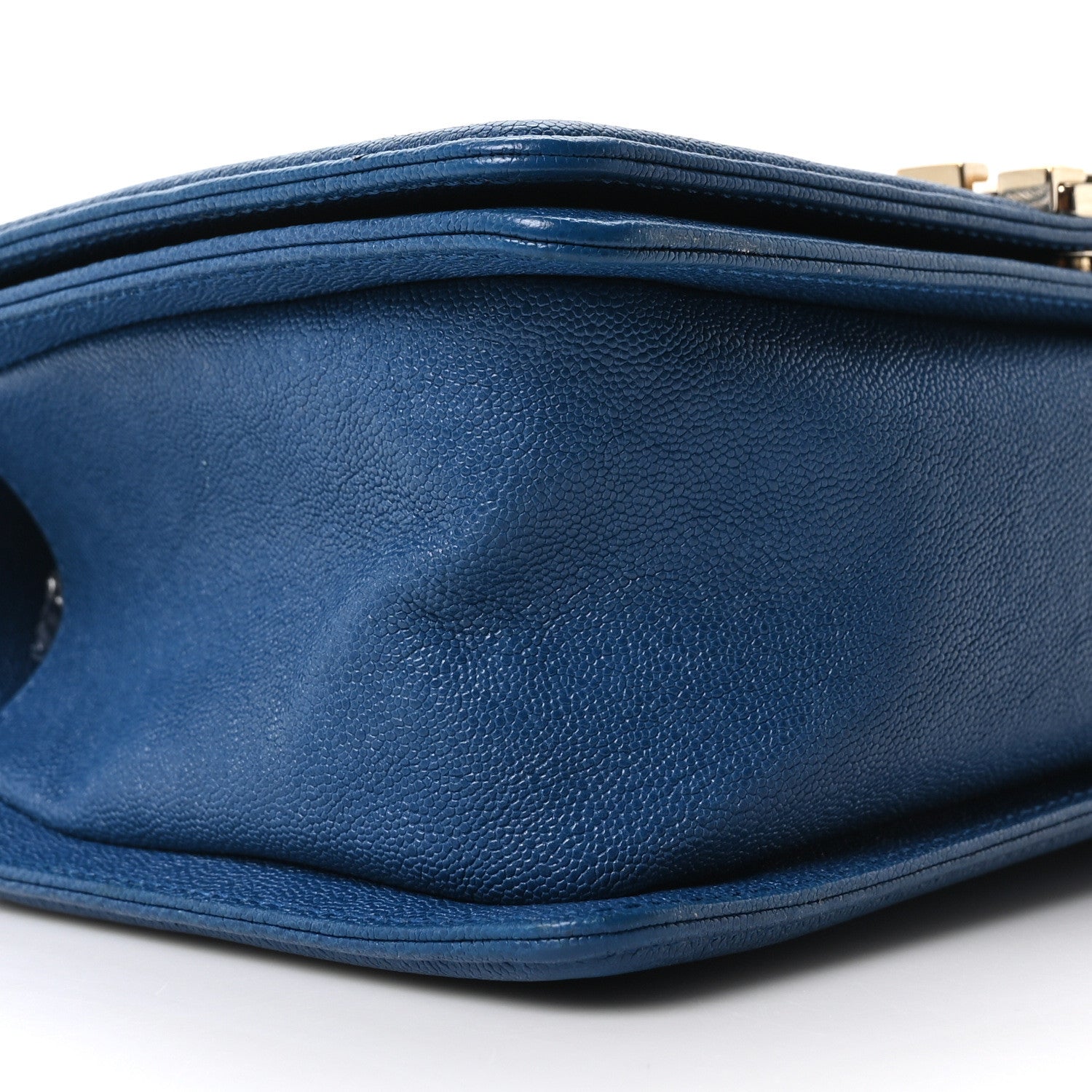 Iridescent Caviar Quilted Medium Boy Flap Dark Blue