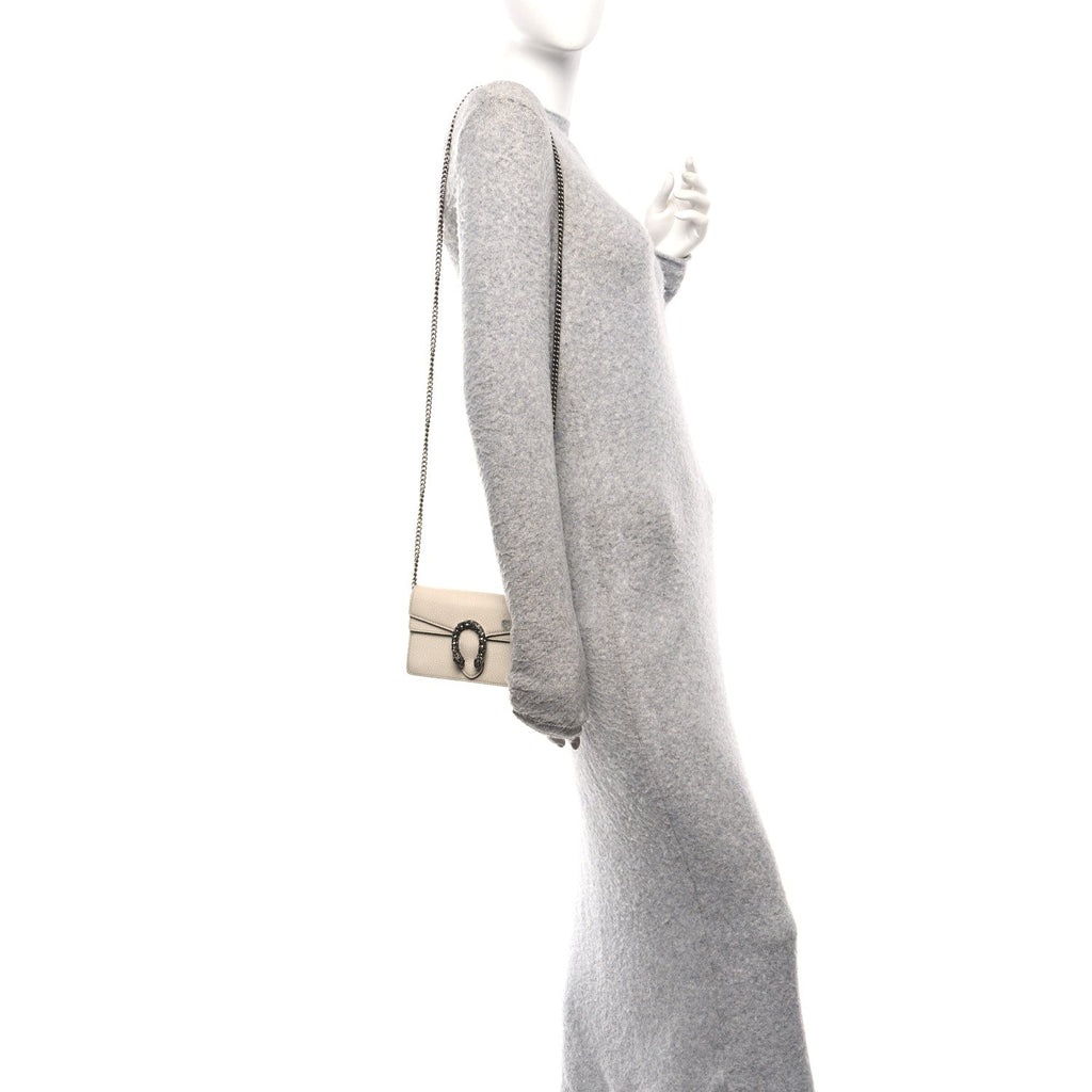 Dollar Calfskin Crystal Super Mini Dionysus Shoulder Bag Mystic White Black Diamond
