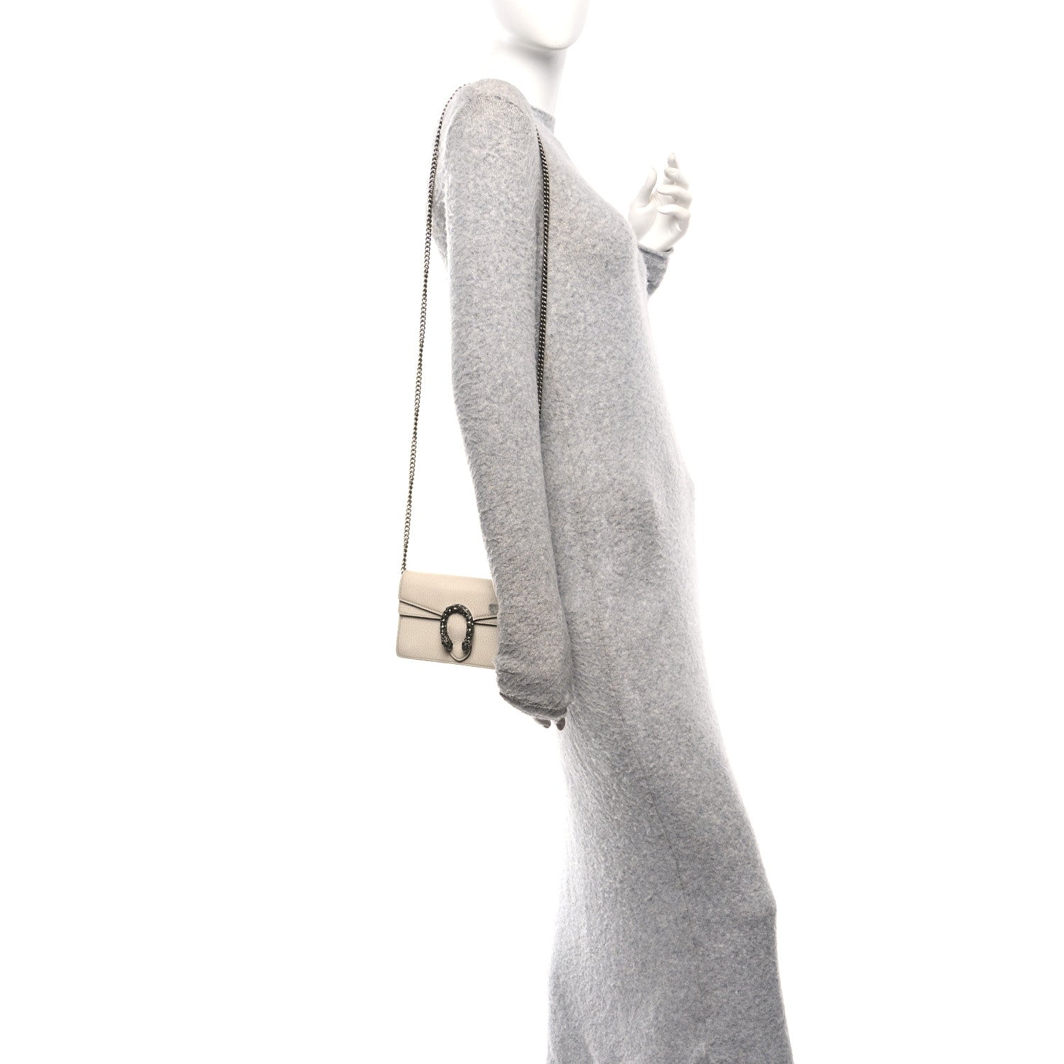 Dollar Calfskin Crystal Super Mini Dionysus Shoulder Bag Mystic White Black Diamond