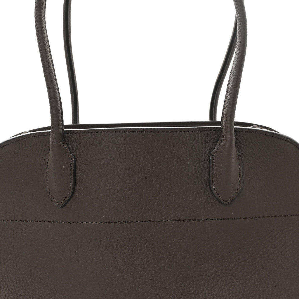 Matte Grained Calfskin Margaux Shoulder 12 Deep Brown