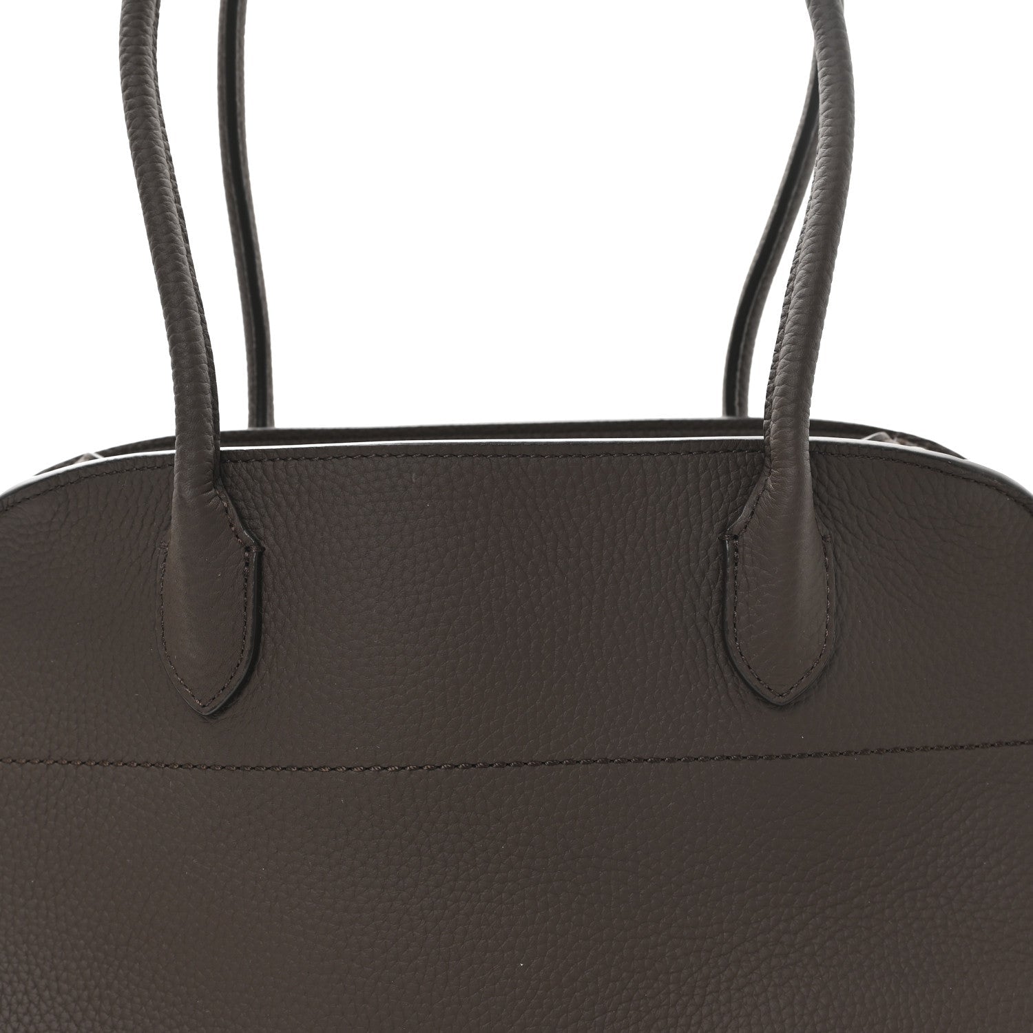 Matte Grained Calfskin Margaux Shoulder 12 Deep Brown