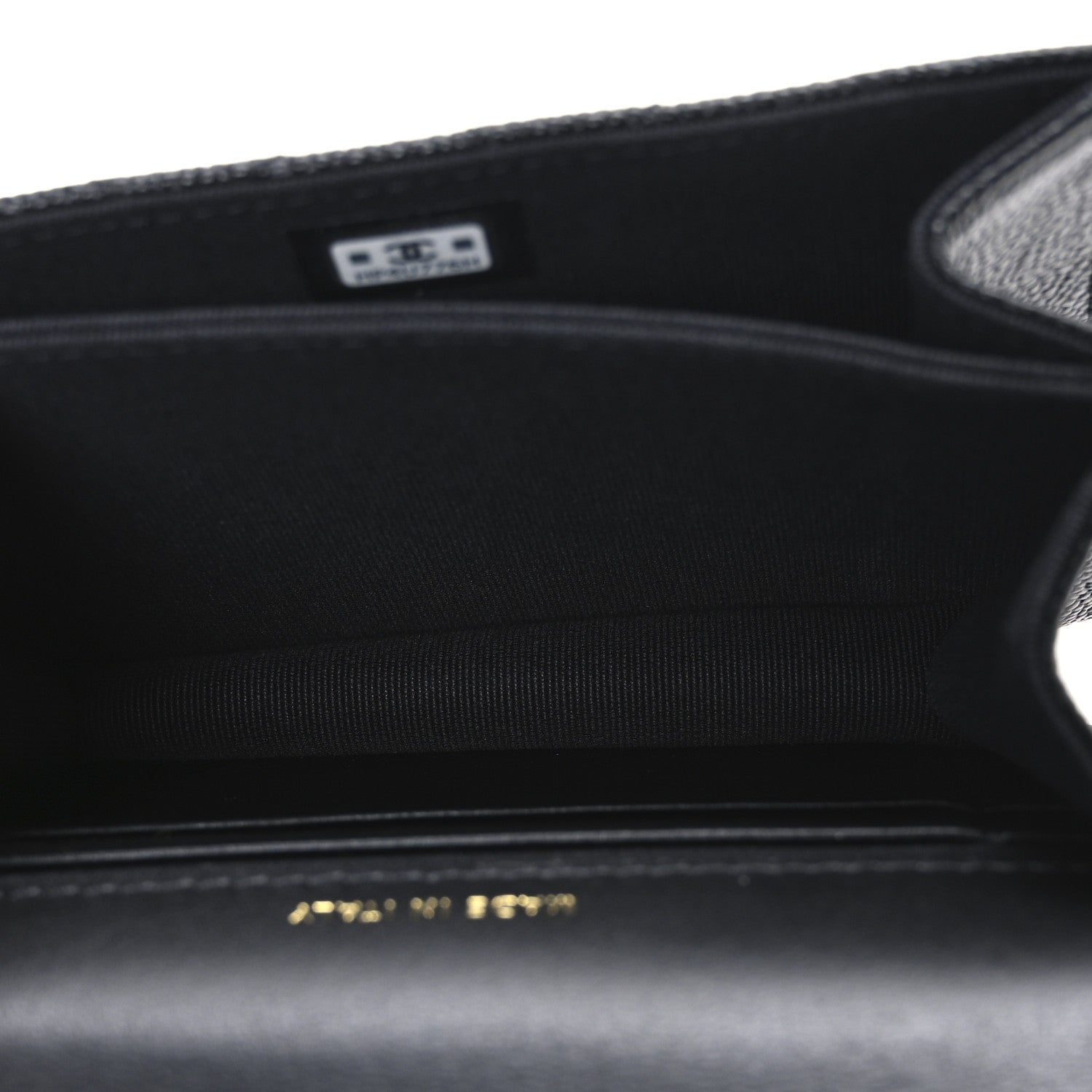 Caviar Quilted Mini Ribbon Wallet On Chain WOC Black