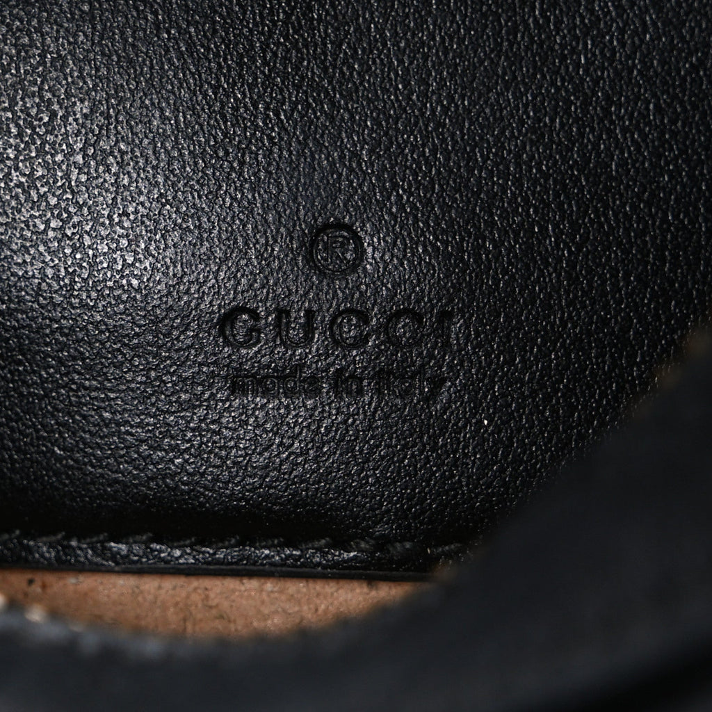 Calfskin Matelasse Chevron Mini GG Marmont Half Moon Hobo Black