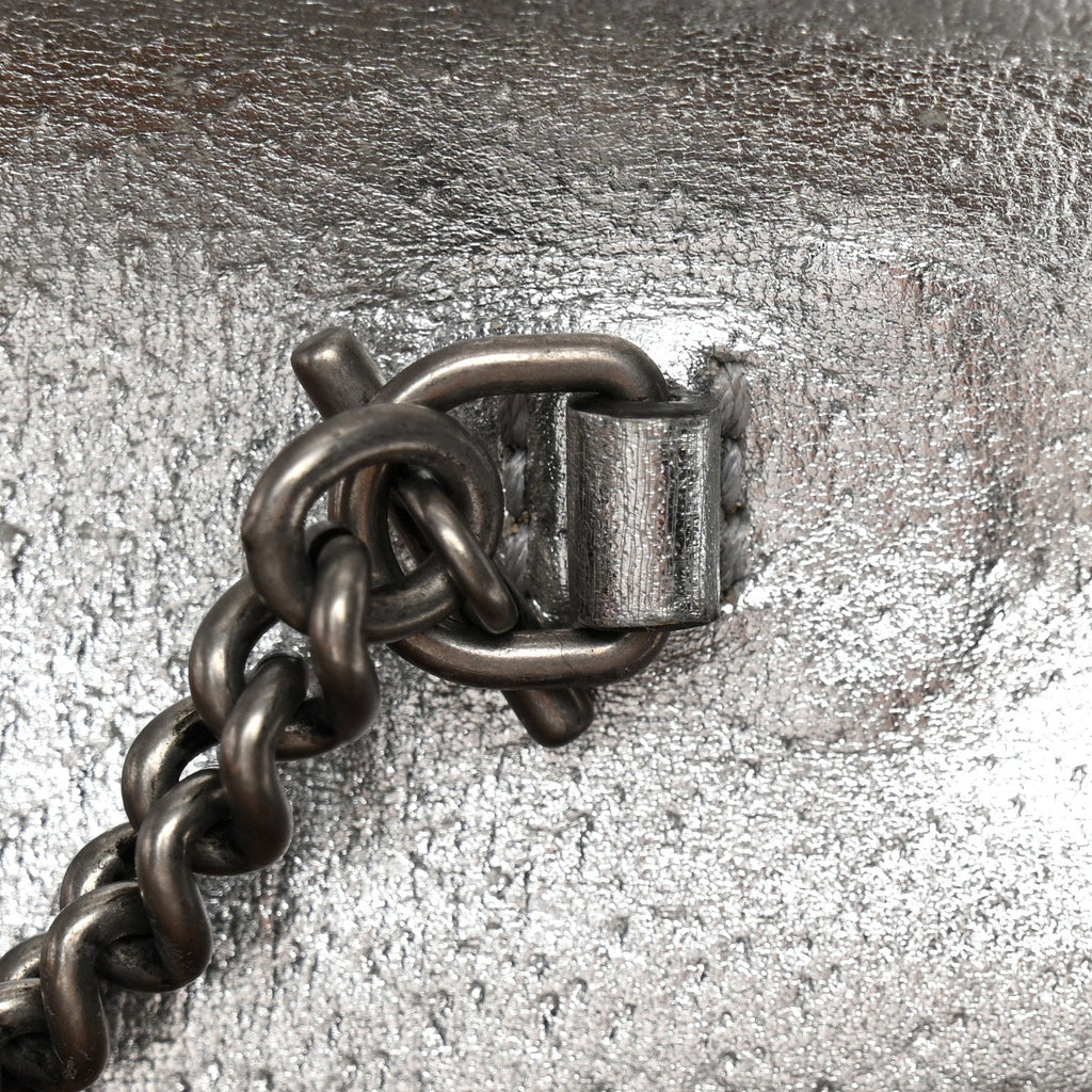 Metallic Calfskin Super Mini Dionysus Shoulder Bag Silver