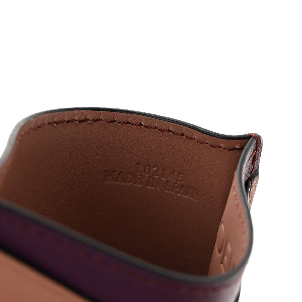 Calfskin Puzzle Colorblock Card Holder Multicolor