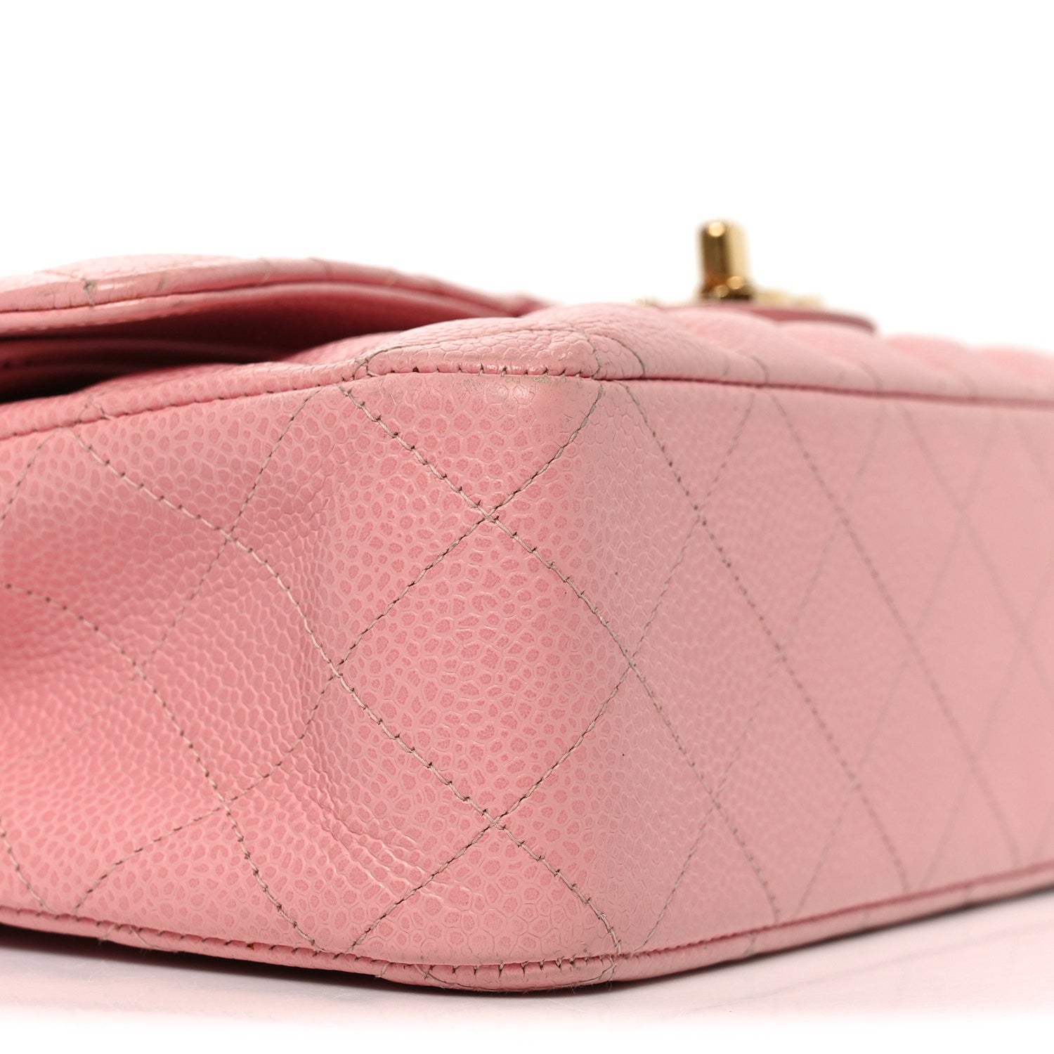 Caviar Quilted Medium Double Flap Pink