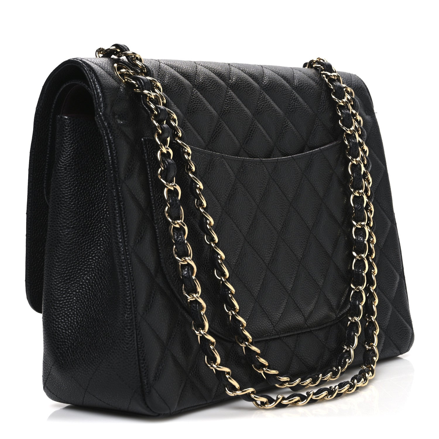 Caviar Quilted Maxi Double Flap Black