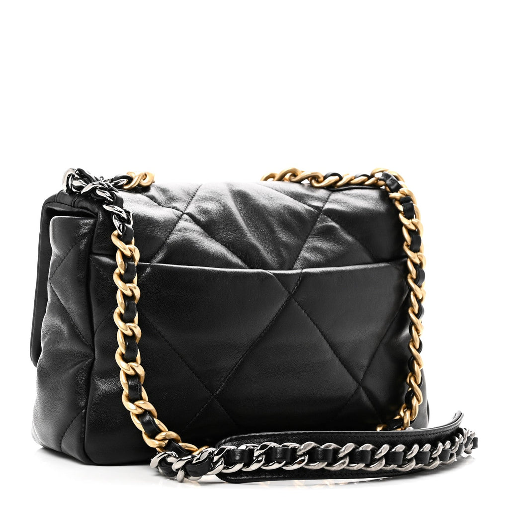 Lambskin Quilted Medium Chanel 19 Flap Black