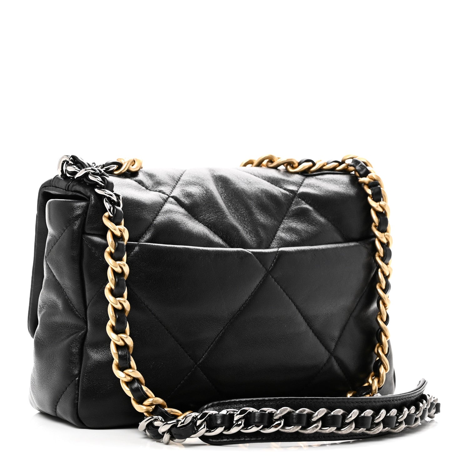 Lambskin Quilted Medium Chanel 19 Flap Black