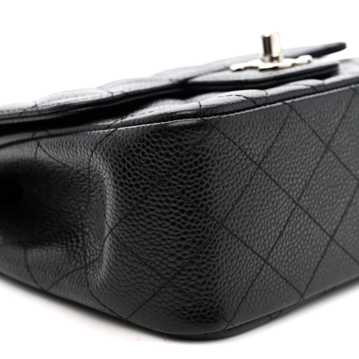 Caviar Quilted Mini Square Flap Black