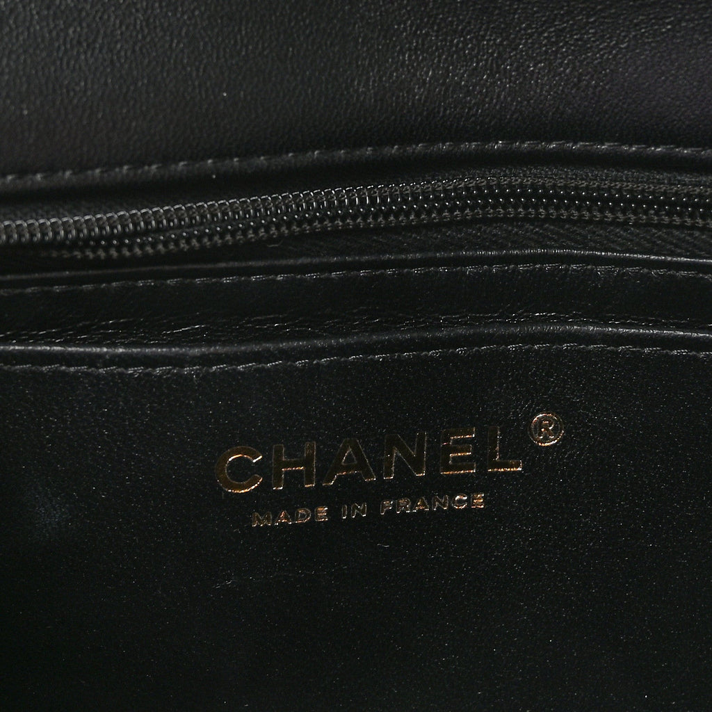 Lambskin Quilted Mini Rectangular Flap Black