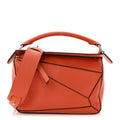 Grained Calfskin Small Puzzle Bag Orange