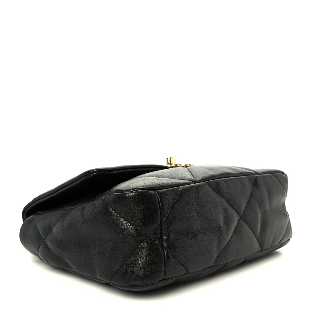 Lambskin Quilted Medium Chanel 19 Flap Black