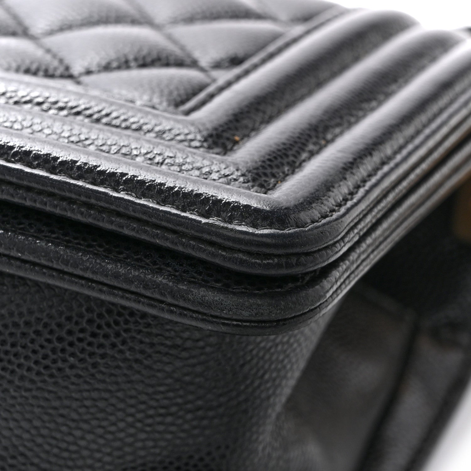 Caviar Quilted Small Boy Flap Black