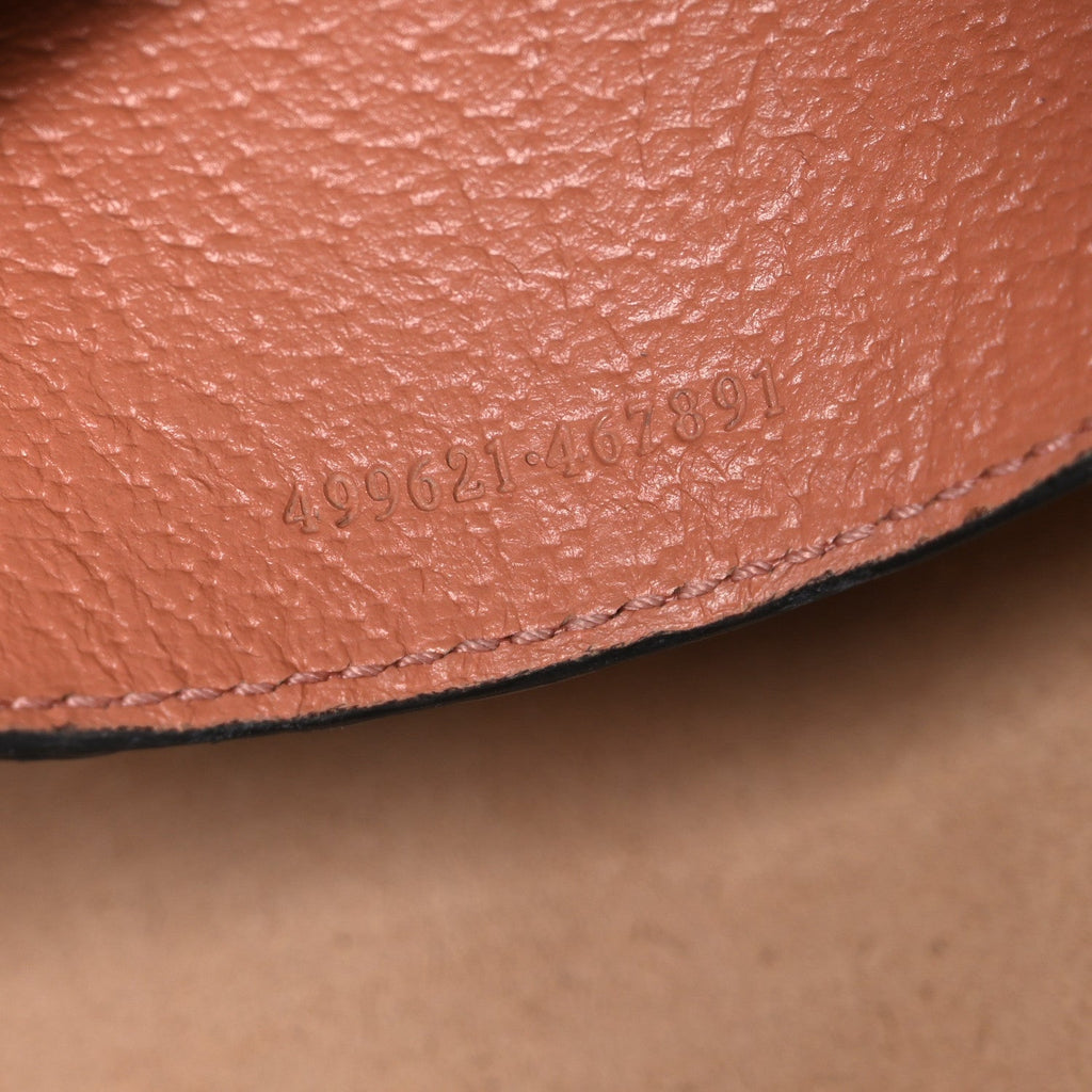 Monogram Textured Dollar Calfskin Small Ophidia Dome Shoulder Bag Cloche Rose Pink