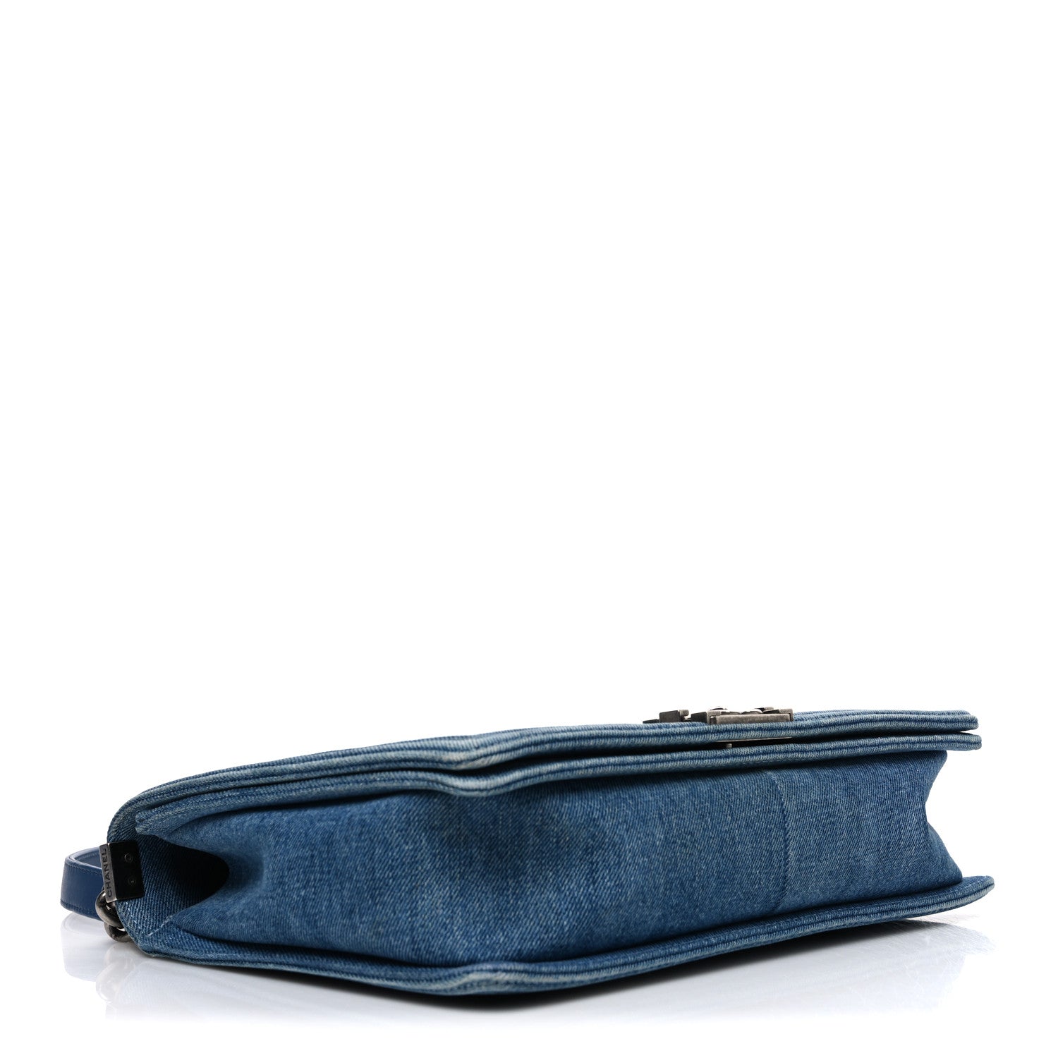 Denim Quilted Large Boy Flap Blue