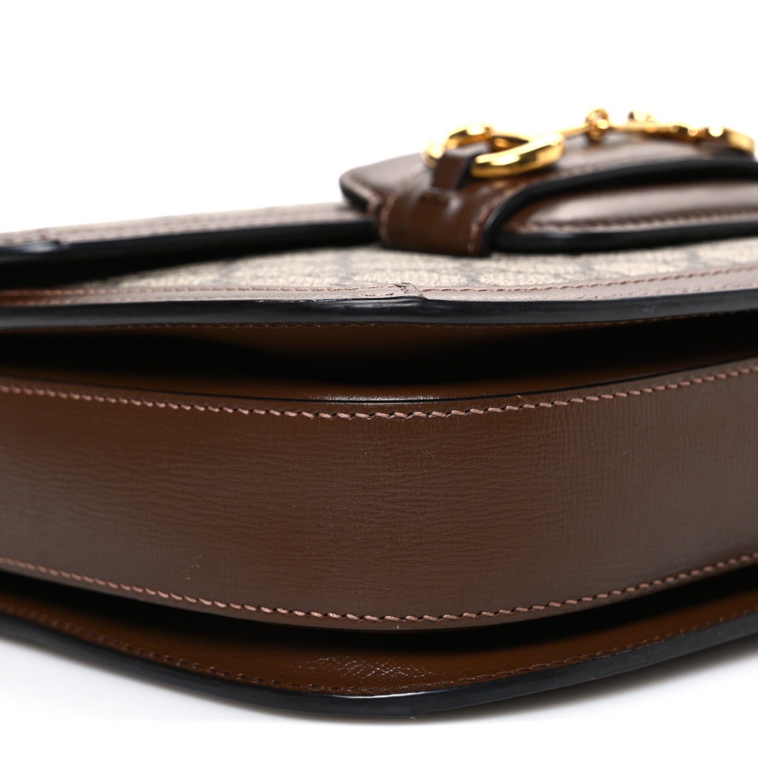 GG Supreme Monogram Horsebit 1955 Shoulder Bag Beige Brown Sugar