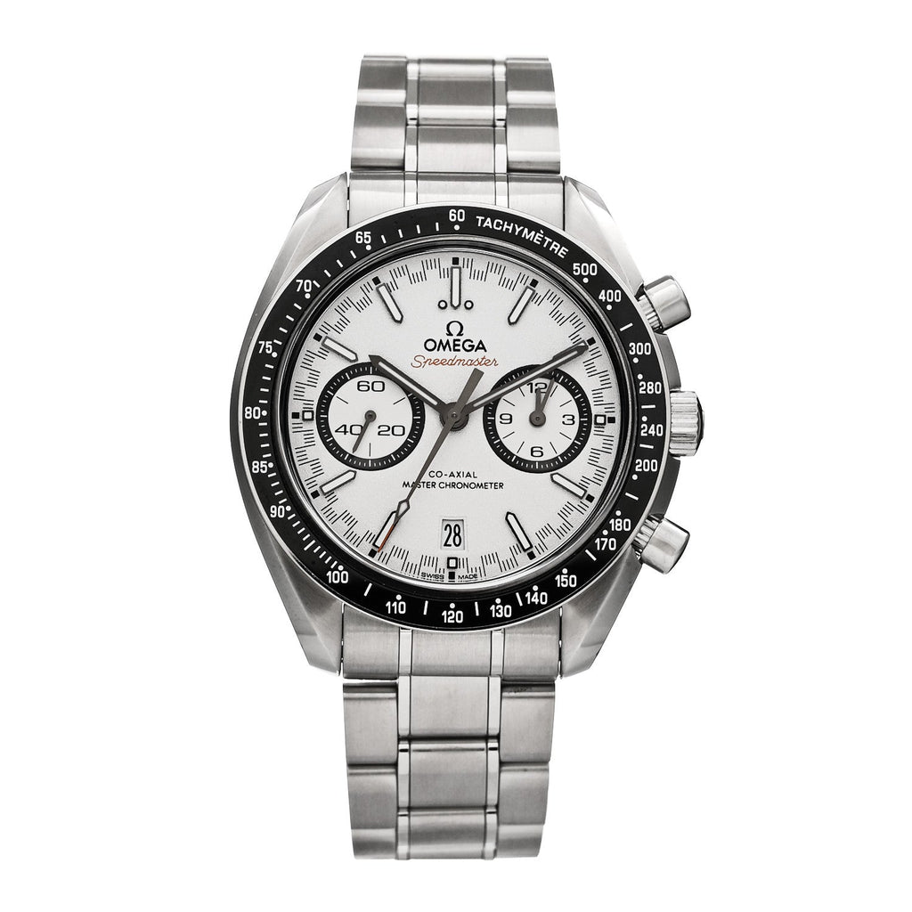 Stainless Steel 44mm Speedmaster Racing Co-Axial Master Chronometer Chronograph Automatic Watch White 329.30.44.51.04.001
