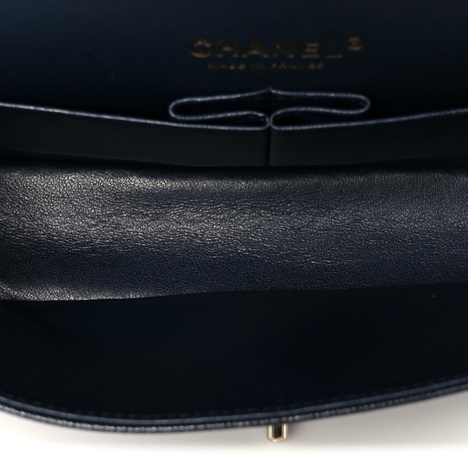 Caviar Quilted Medium Double Flap Navy