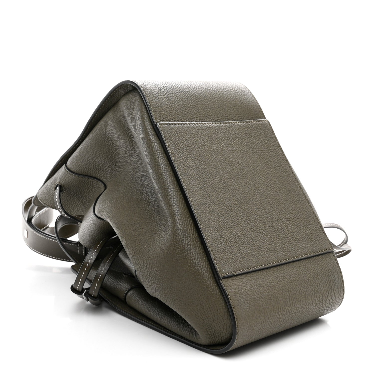 Soft Grained Calfskin Compact Hammock Shoulder Bag Khaki Green