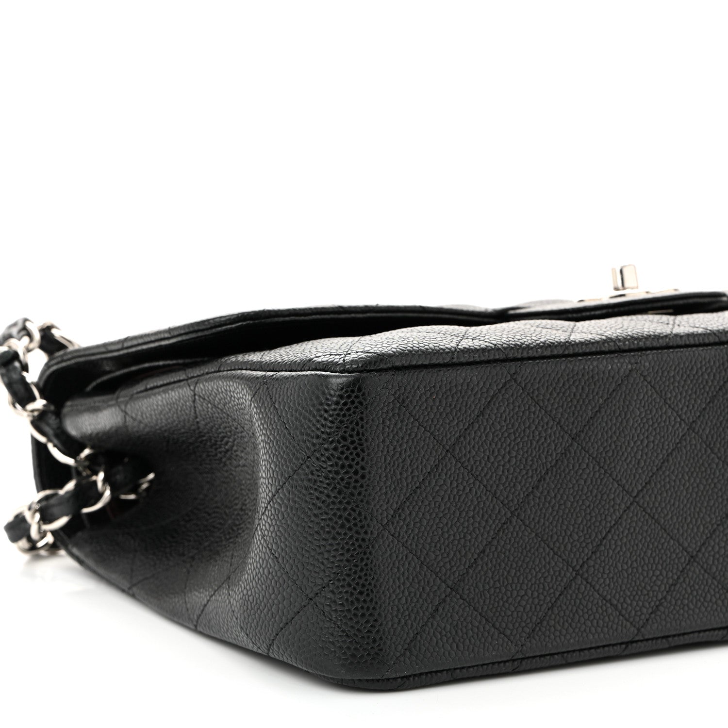 Caviar Quilted Jumbo Double Flap Black