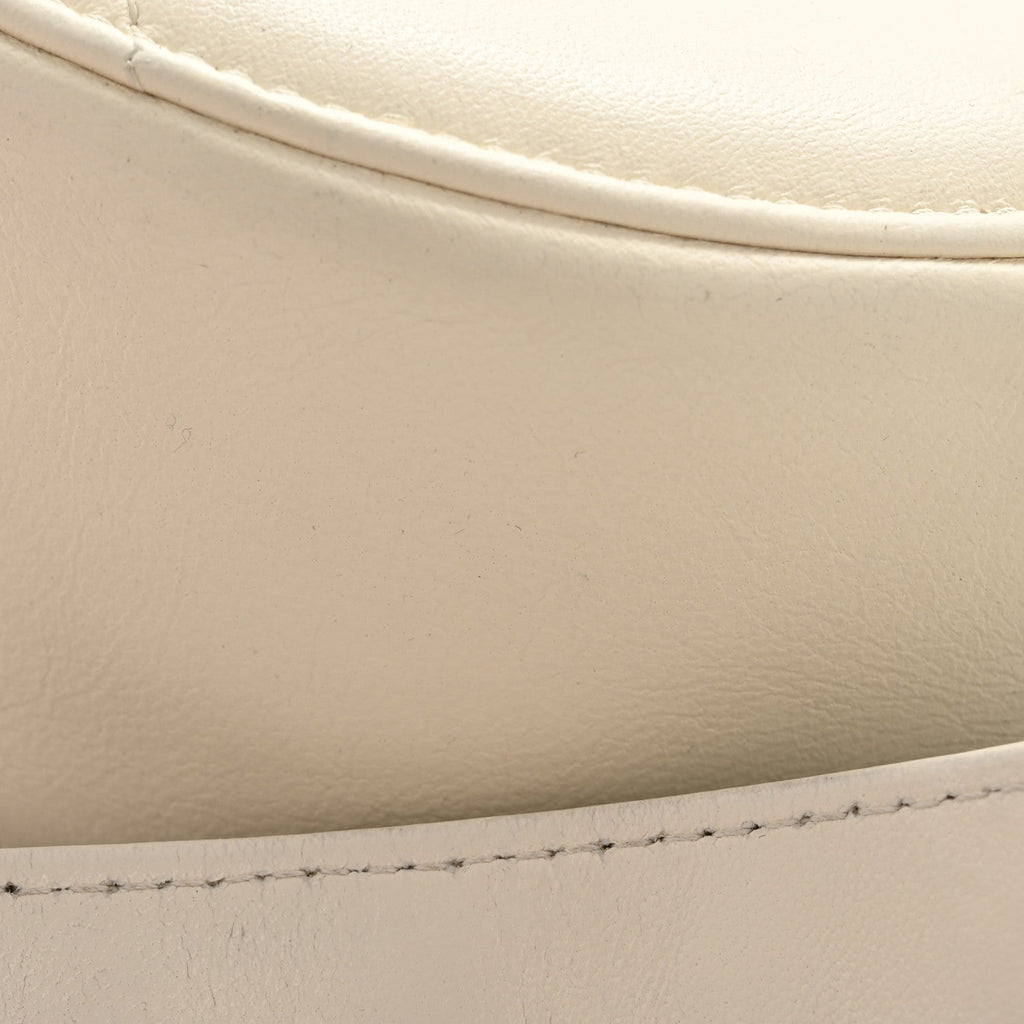 Lambskin Quilted Chanel 19 Round Clutch With Chain White