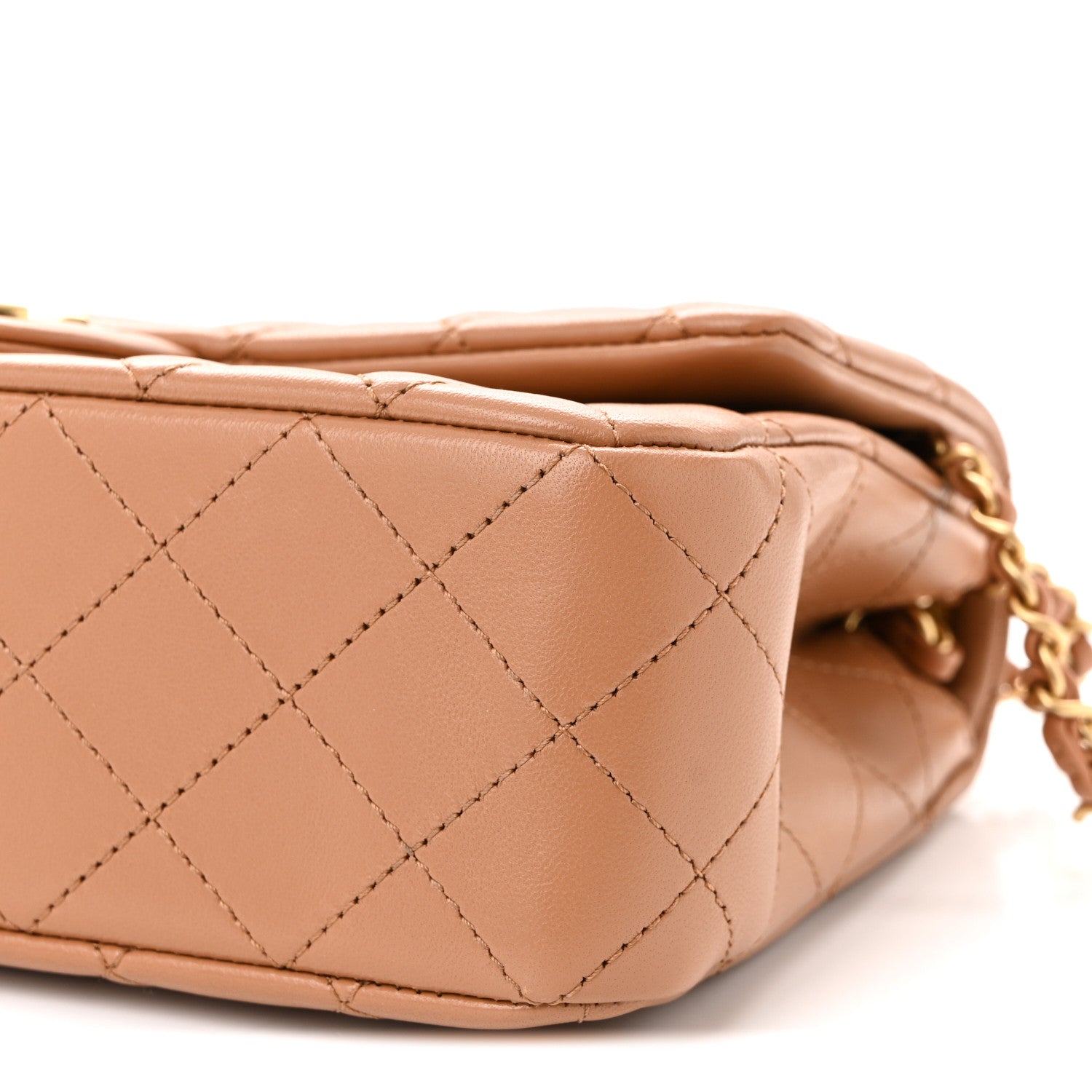 Lambskin Quilted Small CC Crush Flap Brown