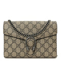 GG Supreme Monogram Mini Dionysus Chain Wallet Beige Taupe