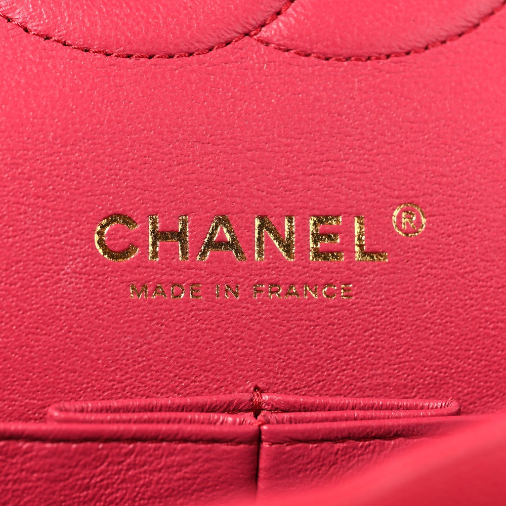 Caviar Quilted Medium Double Flap Dark Pink