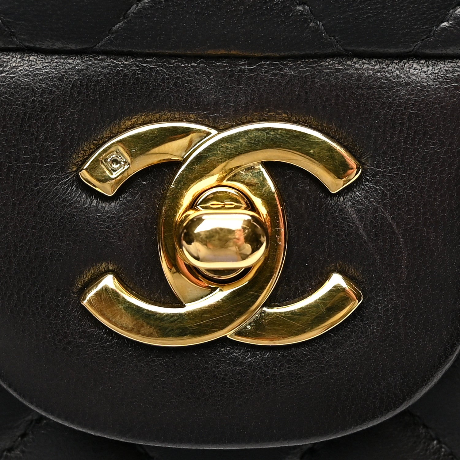 Lambskin Quilted Small Double Flap Black