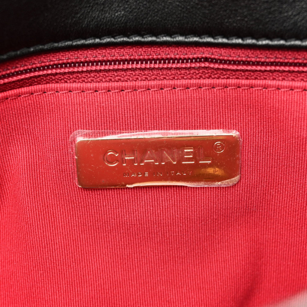 Lambskin Quilted Large Chanel 19 Flap Black